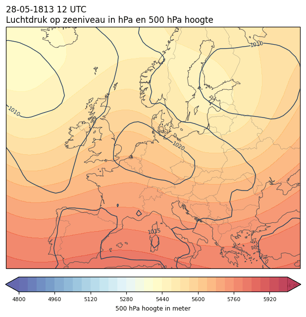Weerkaart van 28 mei 1813 om 12 UTC