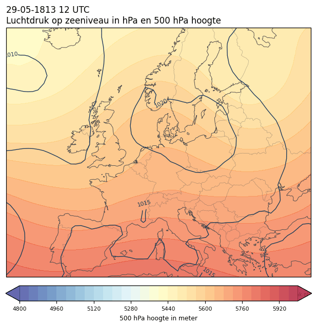 Weerkaart van 29 mei 1813 om 12 UTC