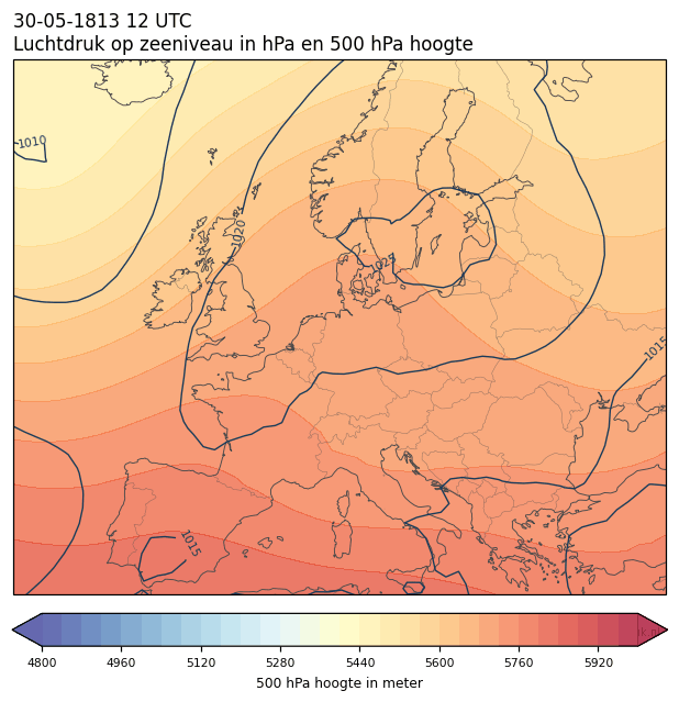 Weerkaart van 30 mei 1813 om 12 UTC