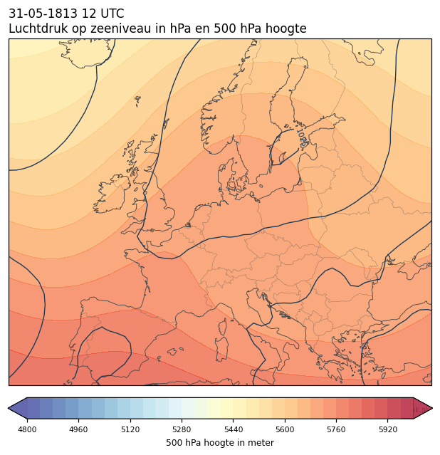 Weerkaart van 31 mei 1813 om 12 UTC