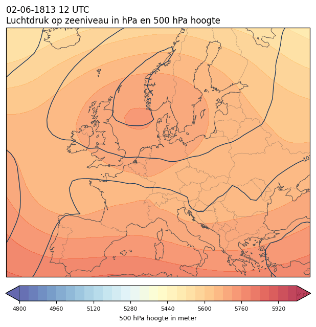 Weerkaart van 2 juni 1813 om 12 UTC