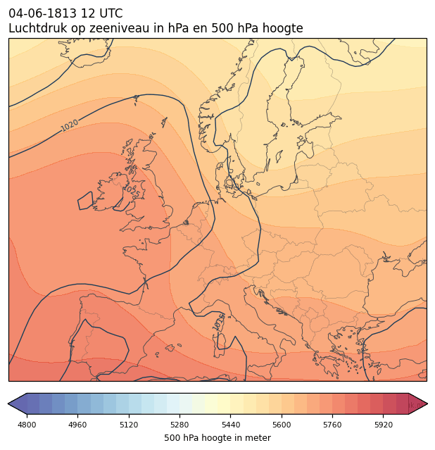 Weerkaart van 4 juni 1813 om 12 UTC