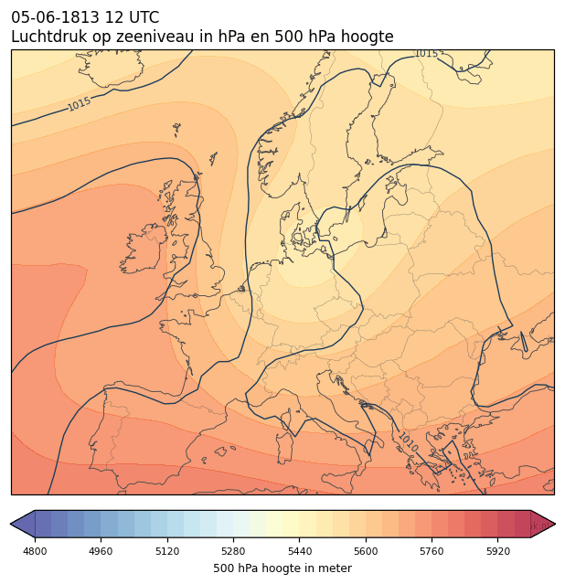 Weerkaart van 5 juni 1813 om 12 UTC
