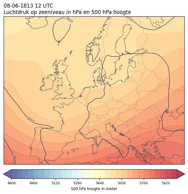 Weerkaart van 8 juni 1813 om 12 UTC