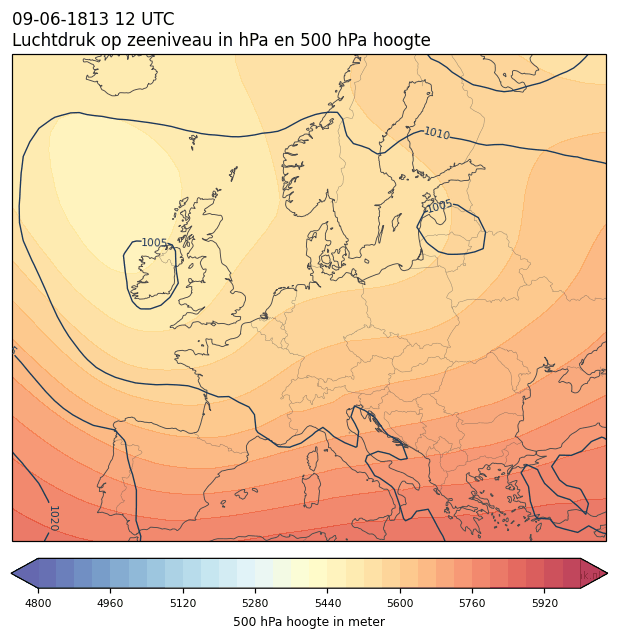 Weerkaart van 9 juni 1813 om 12 UTC
