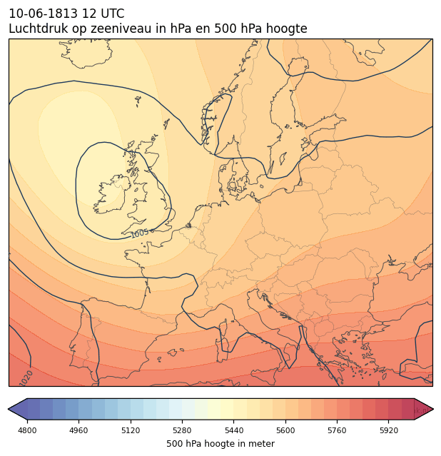 Weerkaart van 10 juni 1813 om 12 UTC