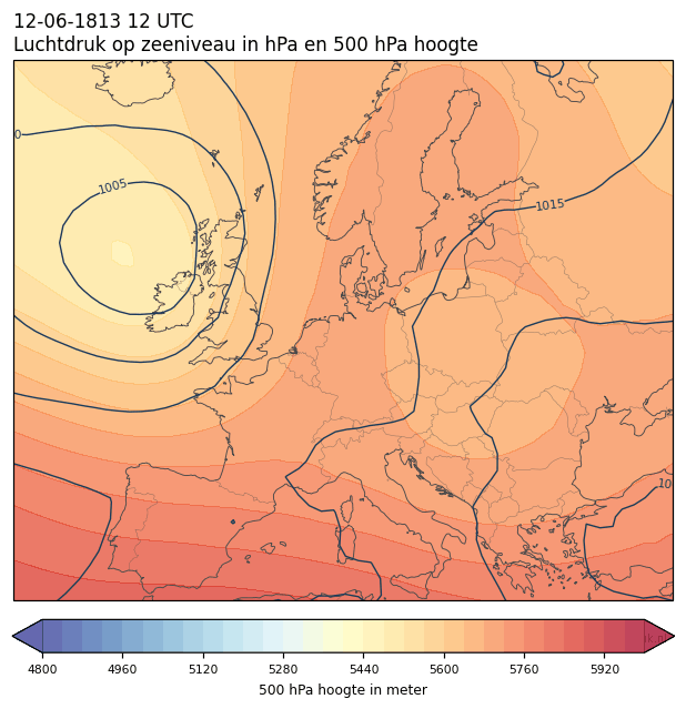 Weerkaart van 12 juni 1813 om 12 UTC