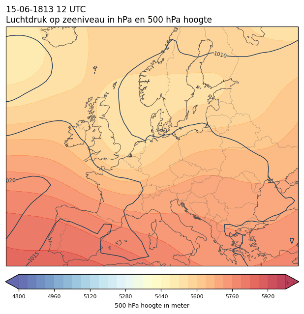 Weerkaart van 15 juni 1813 om 12 UTC