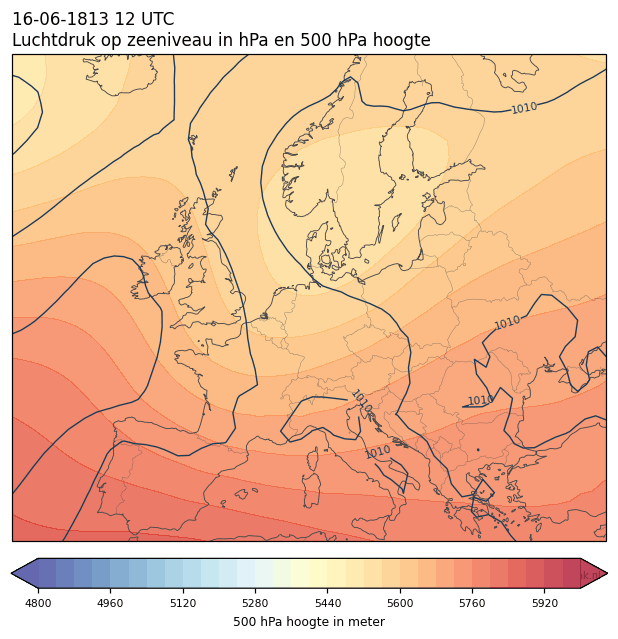 Weerkaart van 16 juni 1813 om 12 UTC