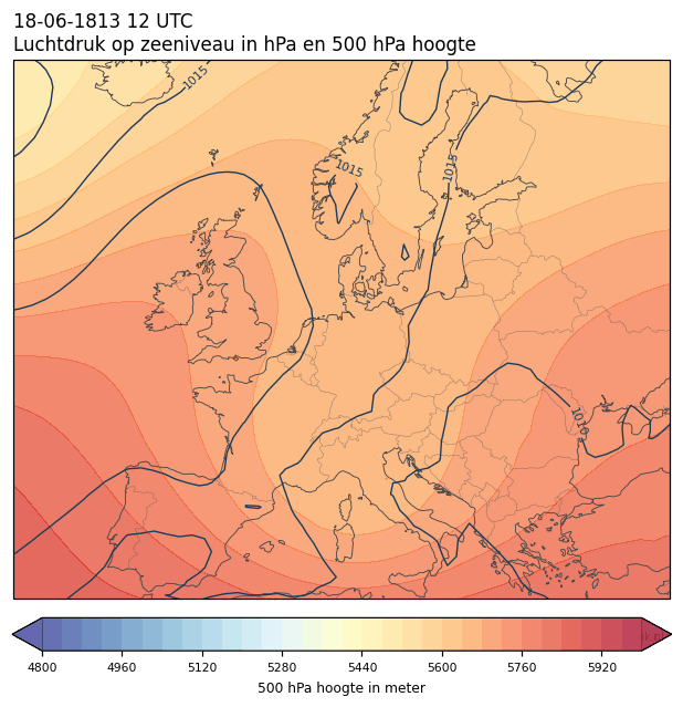 Weerkaart van 18 juni 1813 om 12 UTC