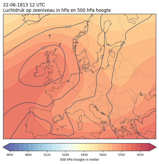 Weerkaart van 22 juni 1813 om 12 UTC