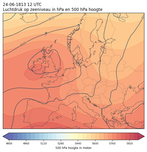 Weerkaart van 24 juni 1813 om 12 UTC