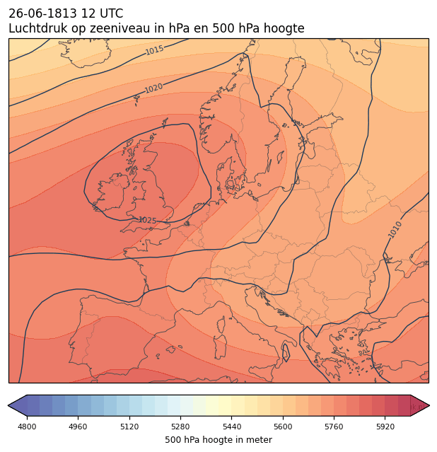 Weerkaart van 26 juni 1813 om 12 UTC