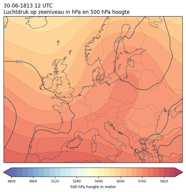Weerkaart van 30 juni 1813 om 12 UTC