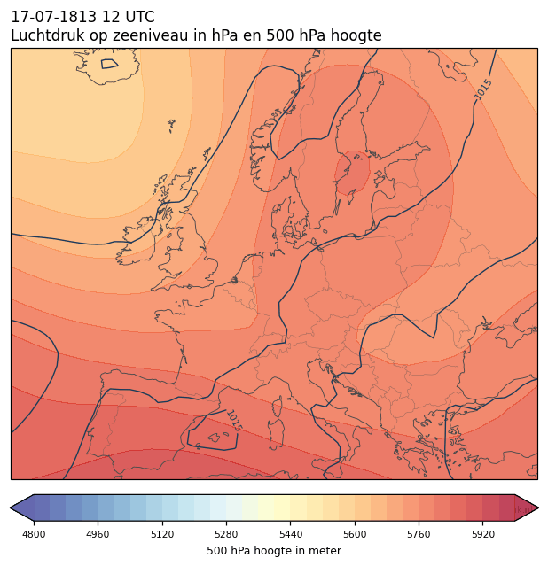Weerkaart van 17 juli 1813 om 12 UTC