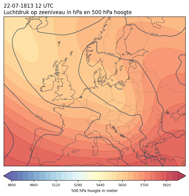 Weerkaart van 22 juli 1813 om 12 UTC