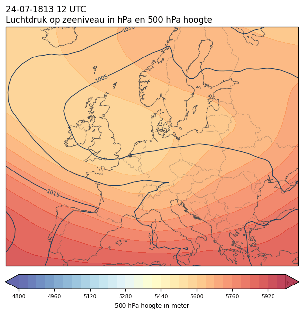 Weerkaart van 24 juli 1813 om 12 UTC
