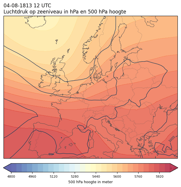 Weerkaart van 4 augustus 1813 om 12 UTC