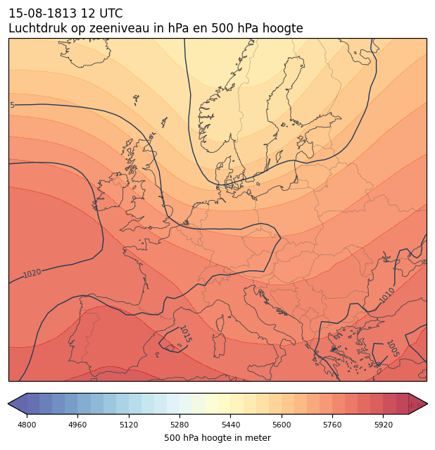 Weerkaart van 15 augustus 1813 om 12 UTC