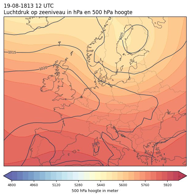Weerkaart van 19 augustus 1813 om 12 UTC