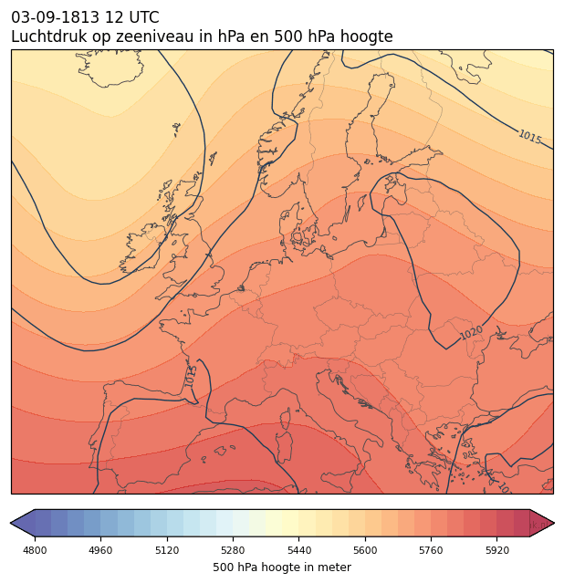 Weerkaart van 3 september 1813 om 12 UTC