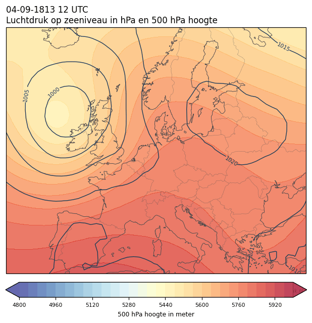 Weerkaart van 4 september 1813 om 12 UTC