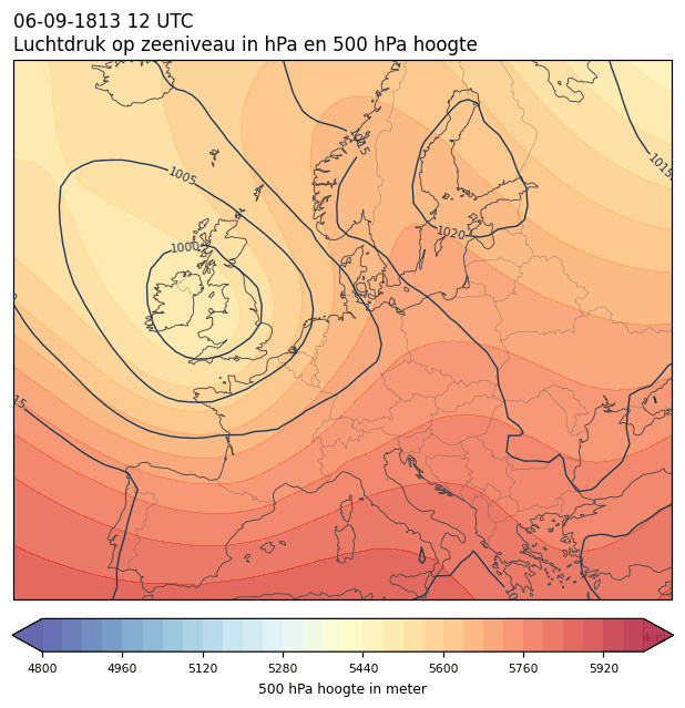 Weerkaart van 6 september 1813 om 12 UTC