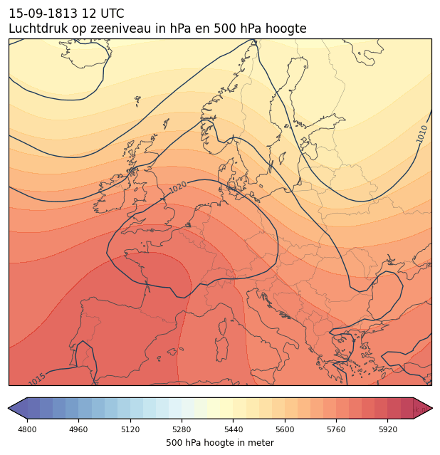 Weerkaart van 15 september 1813 om 12 UTC