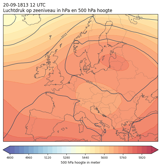 Weerkaart van 20 september 1813 om 12 UTC