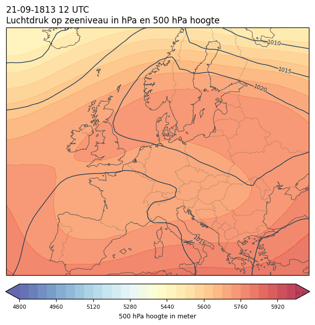 Weerkaart van 21 september 1813 om 12 UTC