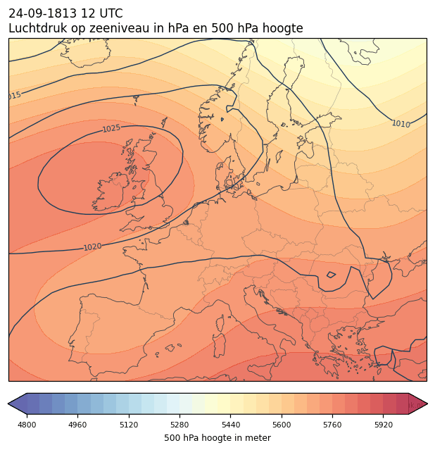 Weerkaart van 24 september 1813 om 12 UTC