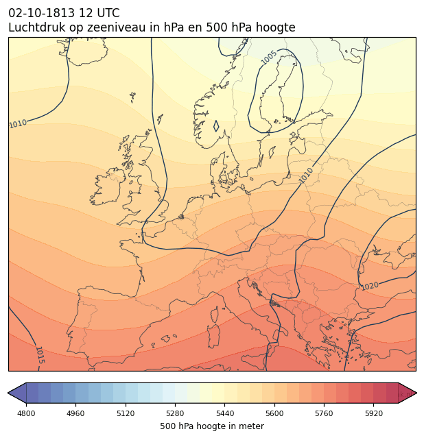 Weerkaart van 2 oktober 1813 om 12 UTC