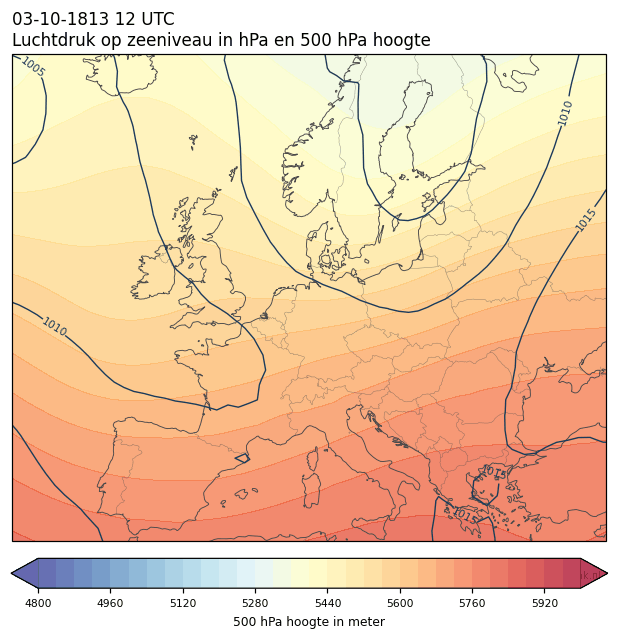 Weerkaart van 3 oktober 1813 om 12 UTC