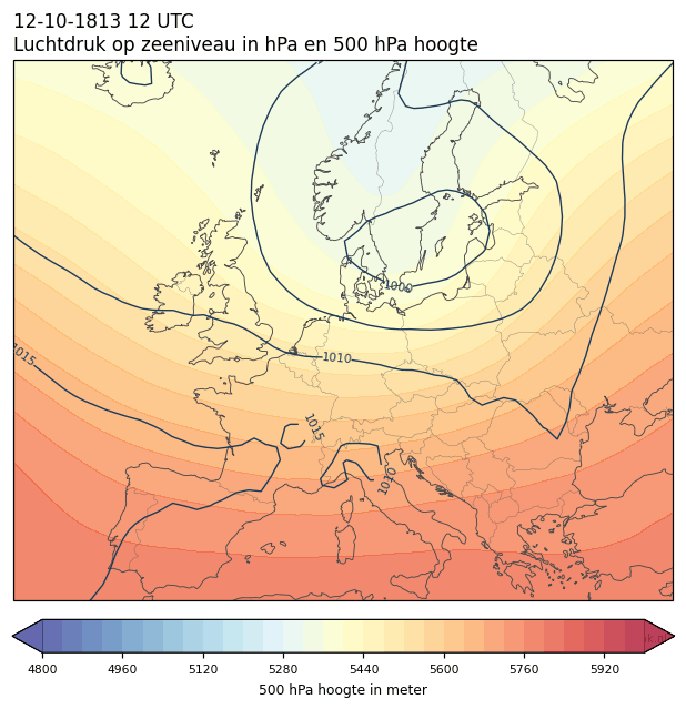 Weerkaart van 12 oktober 1813 om 12 UTC