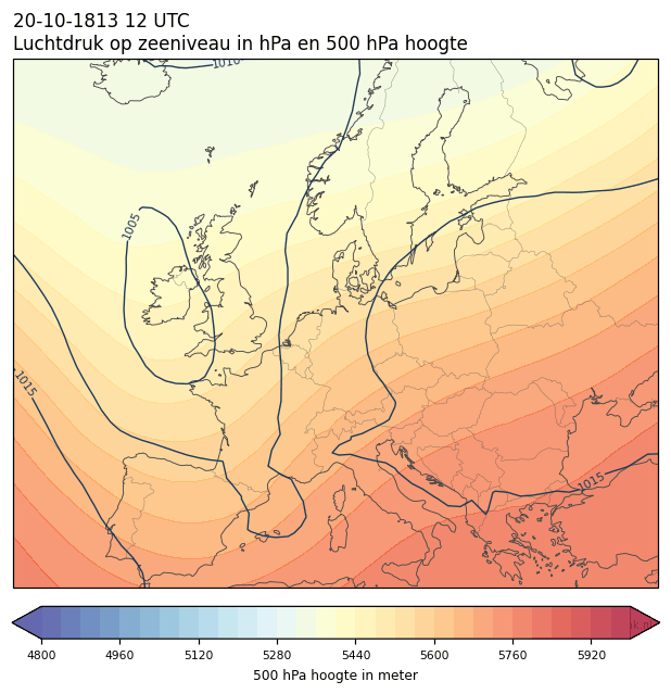 Weerkaart van 20 oktober 1813 om 12 UTC