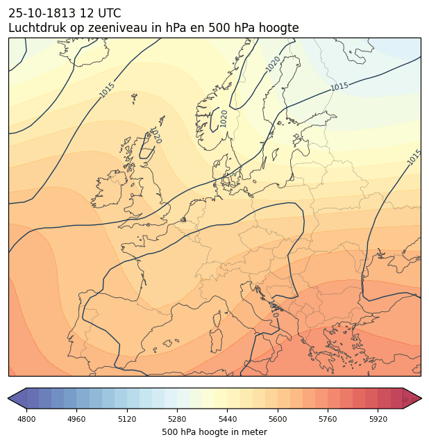 Weerkaart van 25 oktober 1813 om 12 UTC