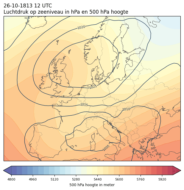 Weerkaart van 26 oktober 1813 om 12 UTC