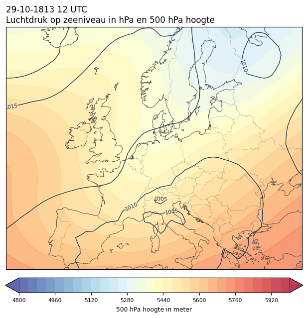 Weerkaart van 29 oktober 1813 om 12 UTC