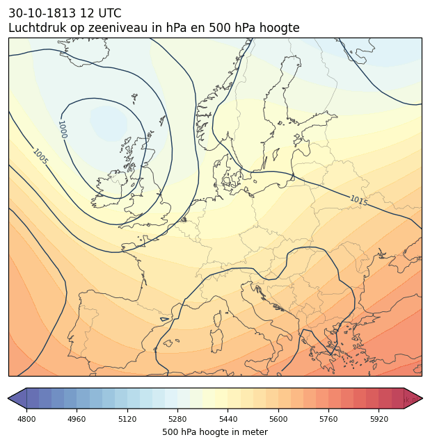 Weerkaart van 30 oktober 1813 om 12 UTC