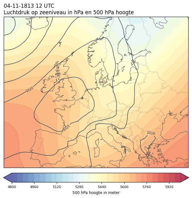 Weerkaart van 4 november 1813 om 12 UTC