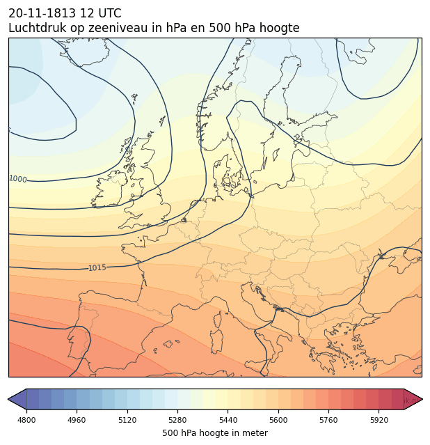 Weerkaart van 20 november 1813 om 12 UTC
