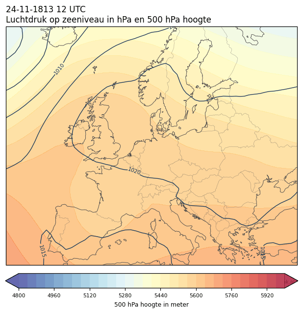 Weerkaart van 24 november 1813 om 12 UTC