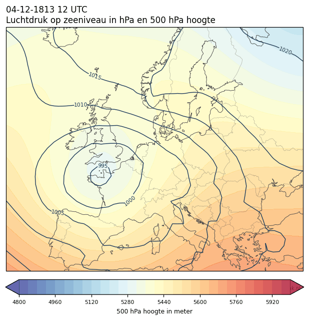 Weerkaart van 4 december 1813 om 12 UTC