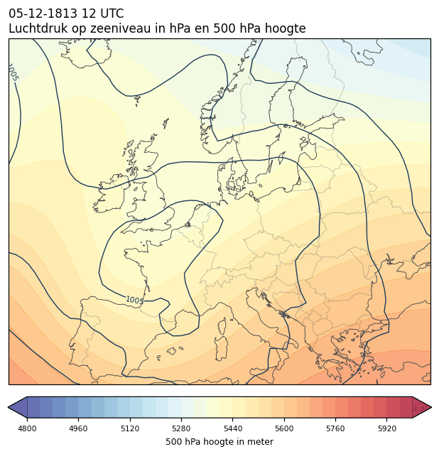 Weerkaart van 5 december 1813 om 12 UTC