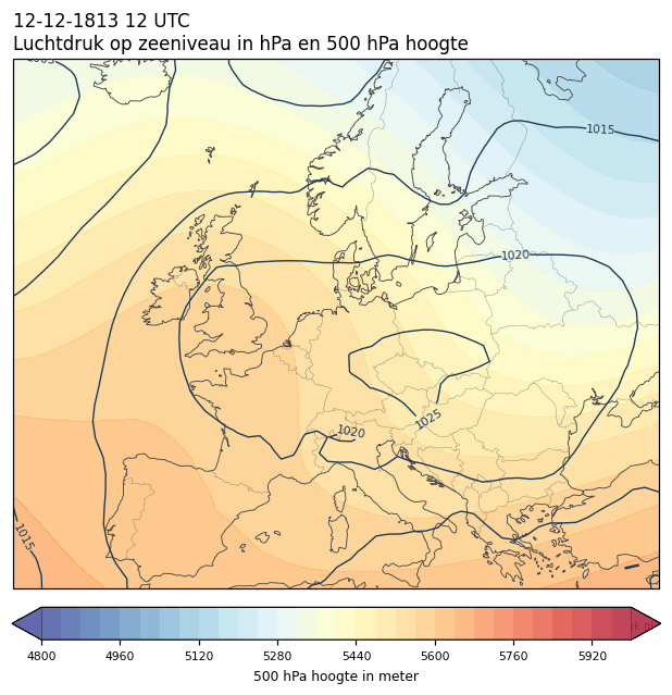 Weerkaart van 12 december 1813 om 12 UTC