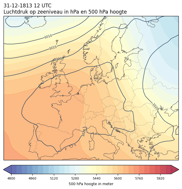 Weerkaart van 31 december 1813 om 12 UTC