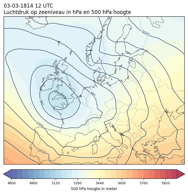Weerkaart van 3 maart 1814 om 12 UTC