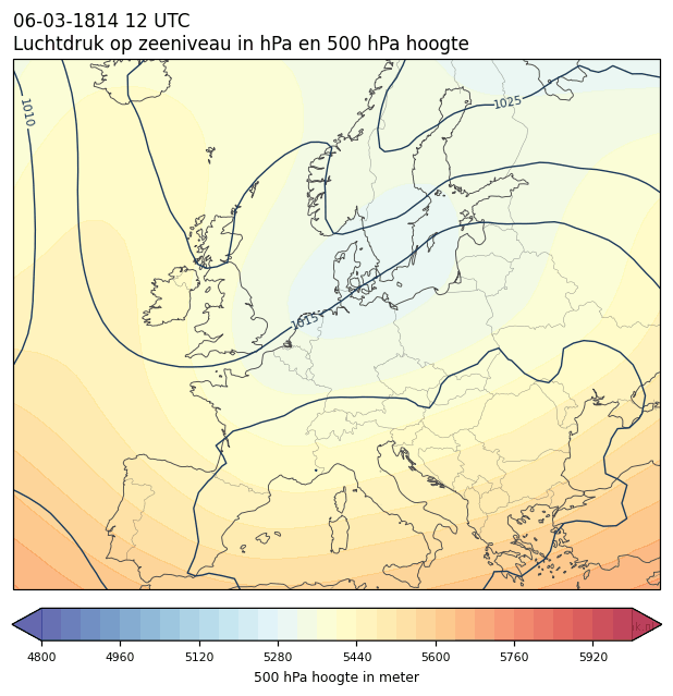 Weerkaart van 6 maart 1814 om 12 UTC