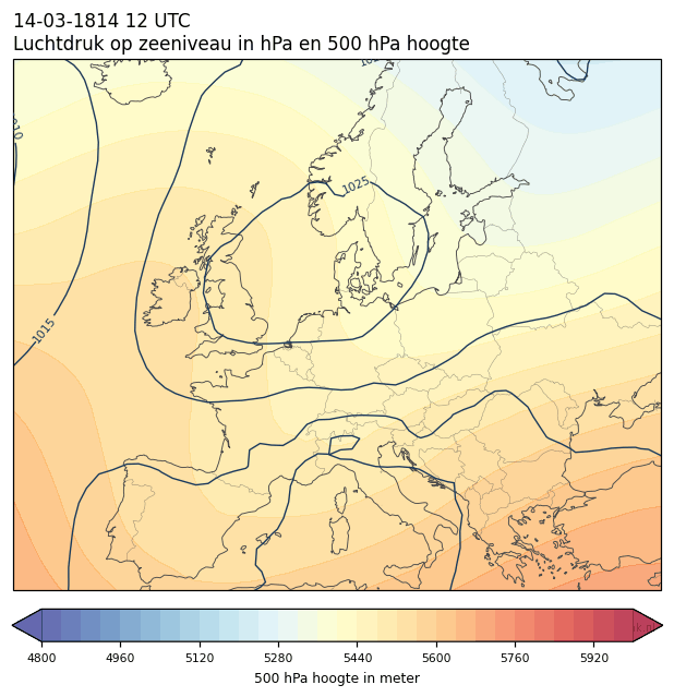 Weerkaart van 14 maart 1814 om 12 UTC