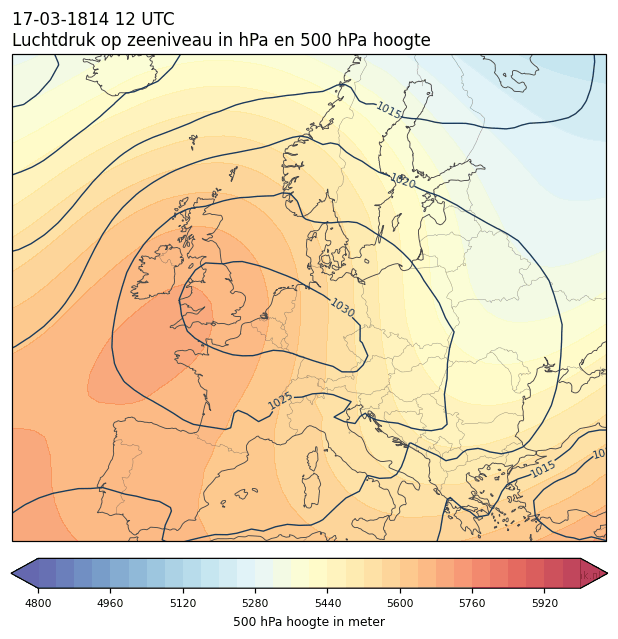 Weerkaart van 17 maart 1814 om 12 UTC